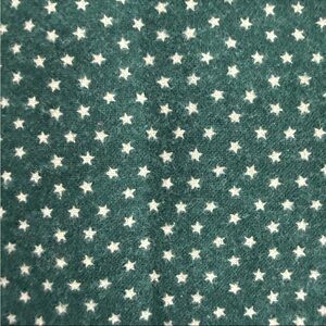 VTG Marcus Brothers Cotton Fabric Green Flannel Stars 2 Yards +3”L X 44”W